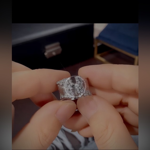 Cubic Zirconia Opening Design Luxury Band Bling, Iced Out Glamorous, Pave Ring 5 - Picture 7 of 8